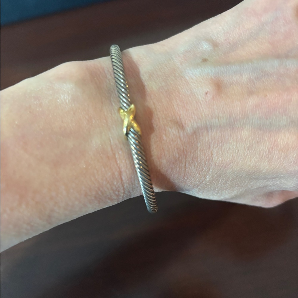 David Yurman Silver and Gold Twisted Rope Bracelet